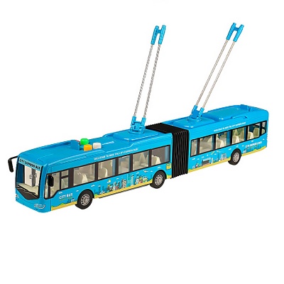 Игрушка инерционная Троллейбус звук свет Рыжий кот 1995405 1